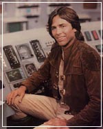 Richard Hatch as Battlestar Galactica's Captain Apollo.