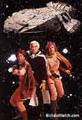 Apollo, Adama,  Starbuck and the Galactica. Click to enlarge.